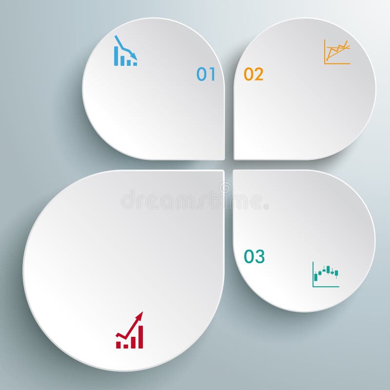 Weiße abstrakte Tropfen-Diagramme PiAd Infographic vektor abbildung Weiße abstrakte Tropfen-Diagramme PiAd Infographic vektor abbildung