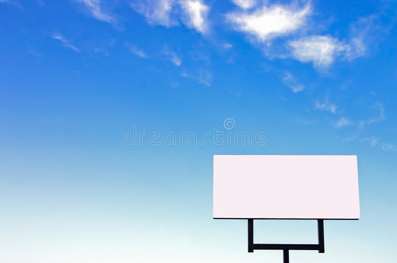 Brand new billboard and a brilliant blue sky with wispy clouds. Brand new billboard and a brilliant blue sky with wispy clouds.