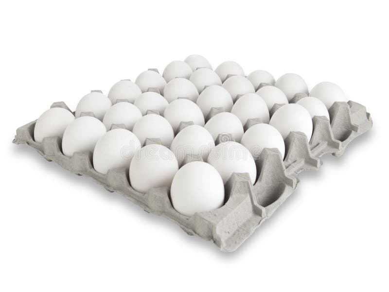 30 weiße Eier stockfotografie