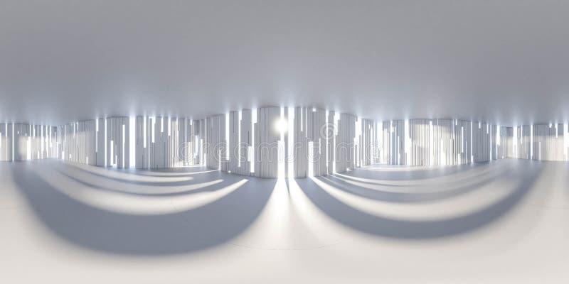 Weiße futuristische minimalistische Studioausstattung mit hell hintergrundbeleuchteter 3D-Darstellung
