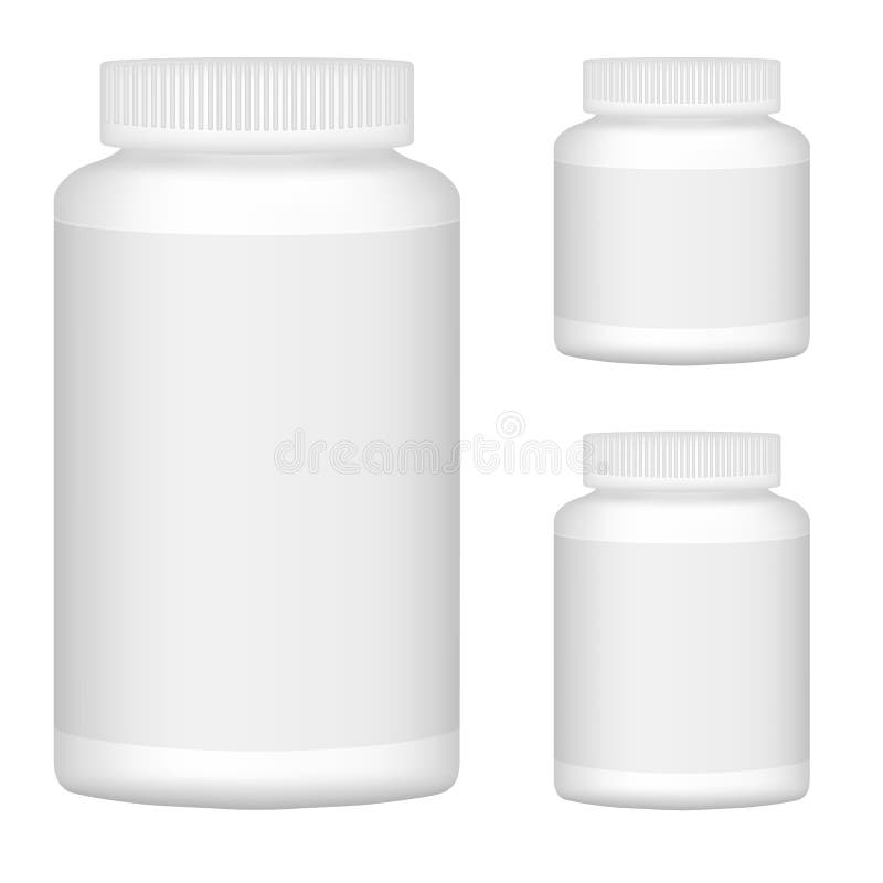 Weiße leere Plastikflasche eingestellt für Verpackungsgestaltung. Satz 1 lizenzfreie abbildung