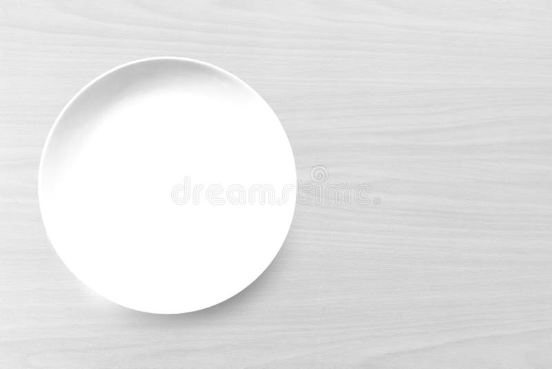 Weiße leere Platte auf altem hölzernem Hintergrund Draufsicht mit Kopie s stockfotos
