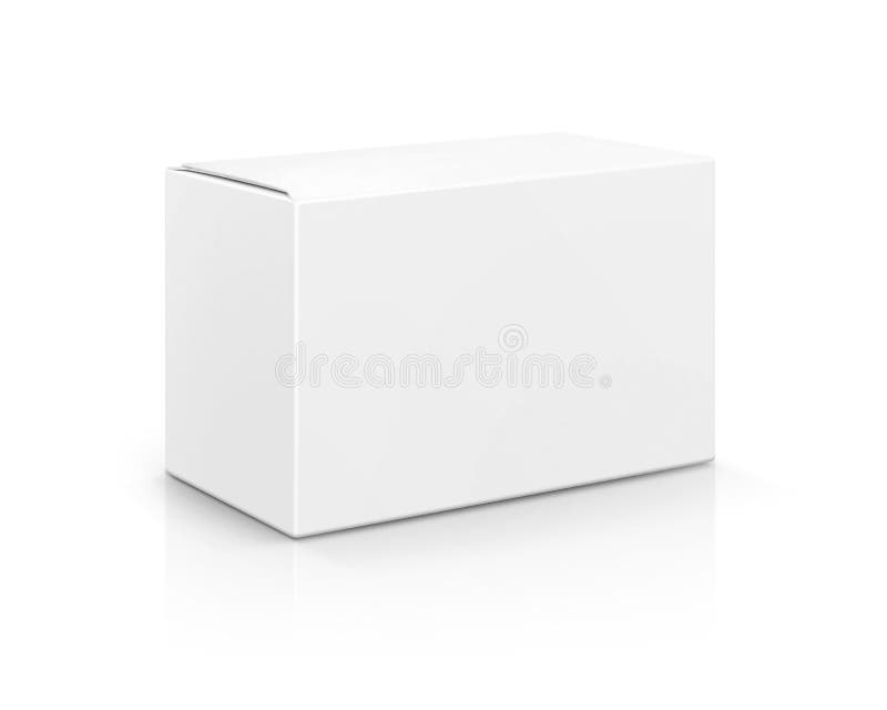 Blank packaging white cardboard box isolated on white background with clipping path, ready for packaging design. Blank packaging white cardboard box isolated on white background with clipping path, ready for packaging design