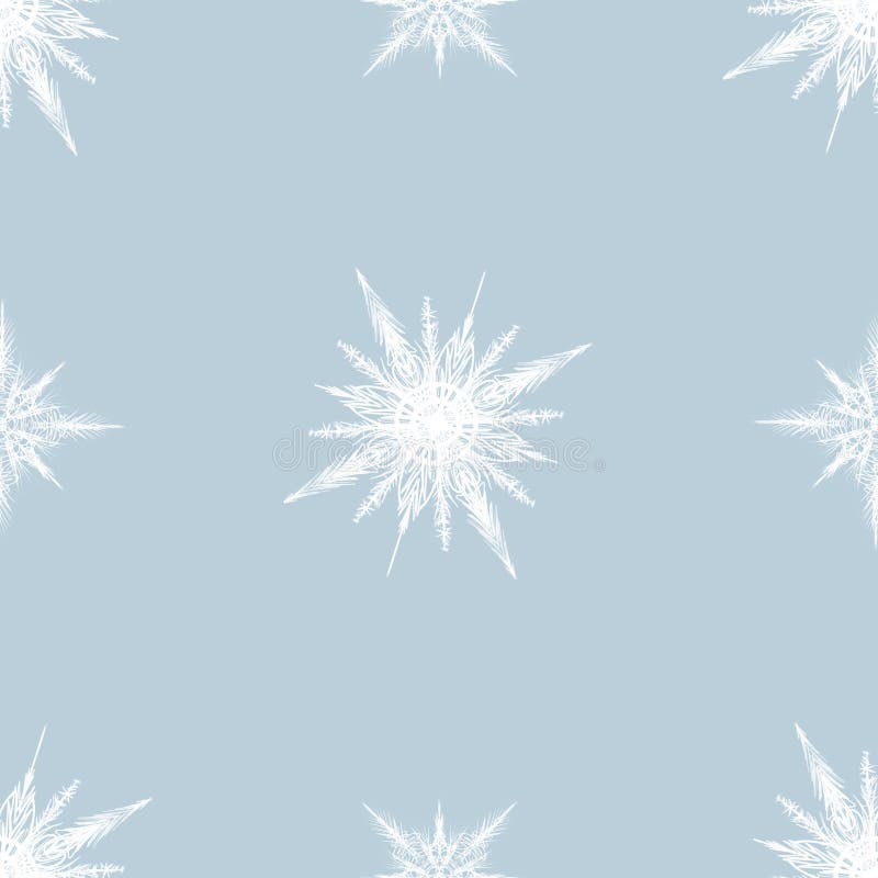 weiße Schneeflocken des nahtlosen Musters des Winters auf dem flachen blauen Hintergrund vektor abbildung weiße Schneeflocken des nahtlosen Musters des Winters auf dem flachen blauen Hintergrund vektor abbildung