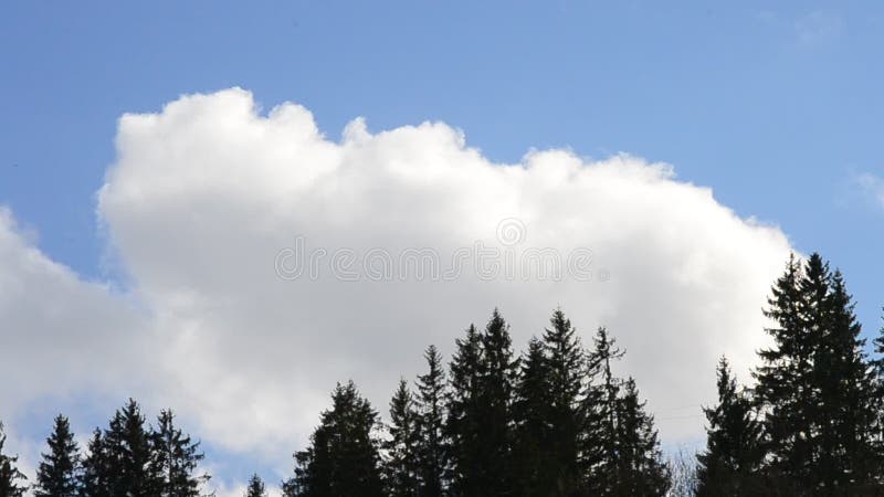 Weiße Wolken verschieben sich schnell auf Hintergrund des Blaus