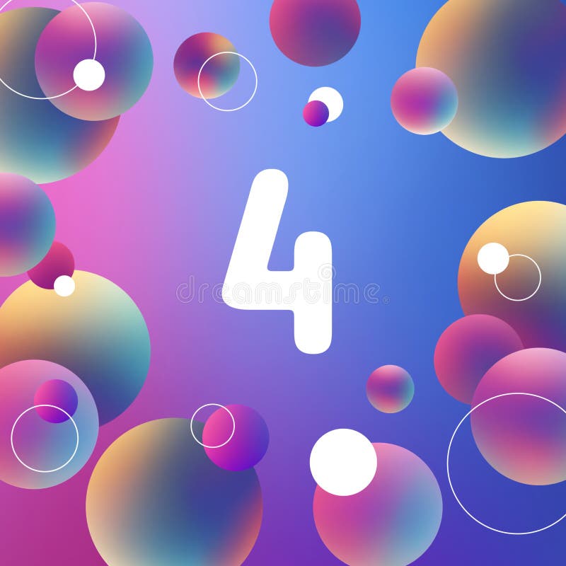 Weiße Zahlen auf mehrfarbigen Blasen Hintergrund 3D-Darstellung Alphabet stock abbildung