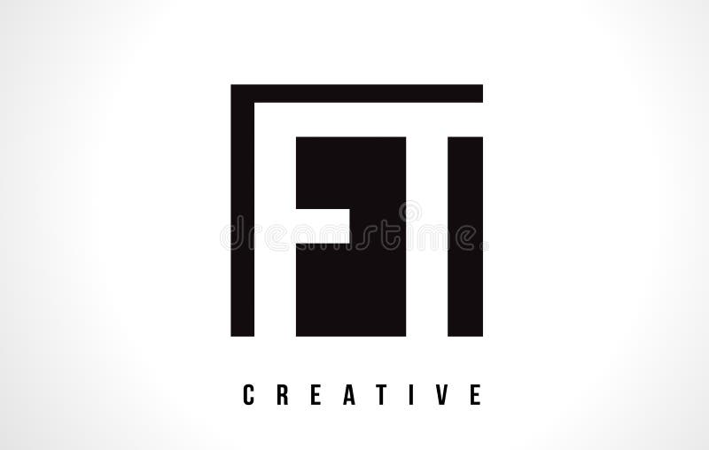 Weißer Buchstabe Logo Design FT F T mit schwarzem Quadrat