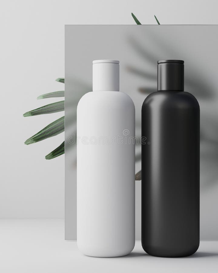 Weißer Entwurf der natürlichen kosmetischen Creme, Serum, skincare leere Flasche, die mit Blattkraut, Biobioprodukt verpackt stockfoto Weißer Entwurf der natürlichen kosmetischen Creme, Serum, skincare leere Flasche, die mit Blattkraut, Biobioprodukt verpackt stockfoto
