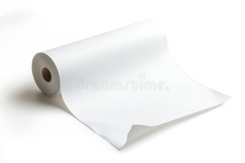 Weißer Papierrolle auf weißem Hintergrund stock abbildung