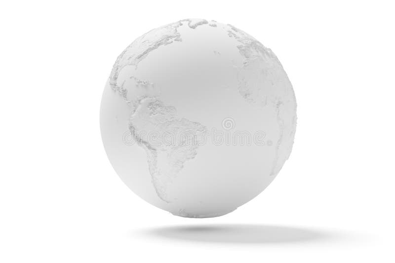 Weißer Planet Erde Globus schwebend über weißem Hintergrund Business oder Reise Hintergrund Element Textur von der NASA stock abbildung