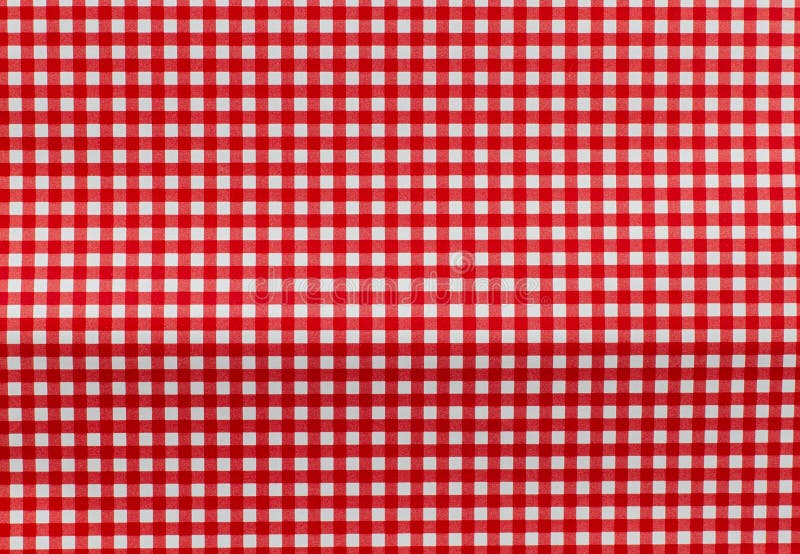 Texture of a red and white checkered picnic blanket. Texture of a red and white checkered picnic blanket