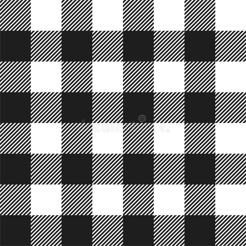 Classic style white and black buffalo check flannel plaid seamless pattern. Classic style white and black buffalo check flannel plaid seamless pattern