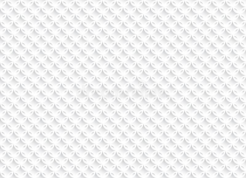 Weißes abstraktes nahtloses Muster mit geometrischen Verzierungen stock abbildung Weißes abstraktes nahtloses Muster mit geometrischen Verzierungen stock abbildung