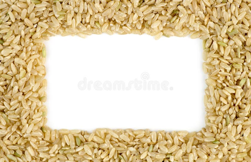 Weißes copyspace umgeben durch Makro von ganzen Naturreiskörnern lizenzfreie stockfotografie Weißes copyspace umgeben durch Makro von ganzen Naturreiskörnern lizenzfreie stockfotografie