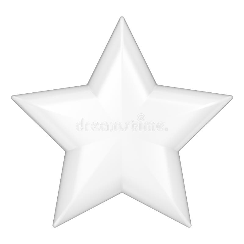 3D illustration white rock star on a white background. 3D illustration white rock star on a white background