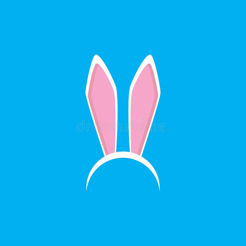 Weiße flippige Maske Osterhasen mit den Hasenohren lokalisiert auf blauem Hintergrund Vektor scherzt Ostern-Parteimaske stock abbildung Weiße flippige Maske Osterhasen mit den Hasenohren lokalisiert auf blauem Hintergrund Vektor scherzt Ostern-Parteimaske stock abbildung