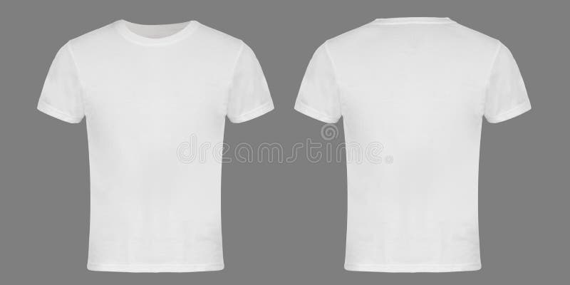 Weiße leere T-Shirt Front und Rückseite stockbild