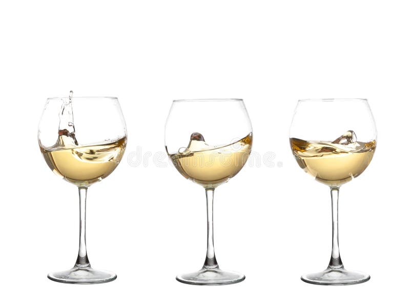 Weißwein, das in ein Becherweinglas, lokalisiert auf einem Weiß wirbelt stockfotografie Weißwein, das in ein Becherweinglas, lokalisiert auf einem Weiß wirbelt stockfotografie