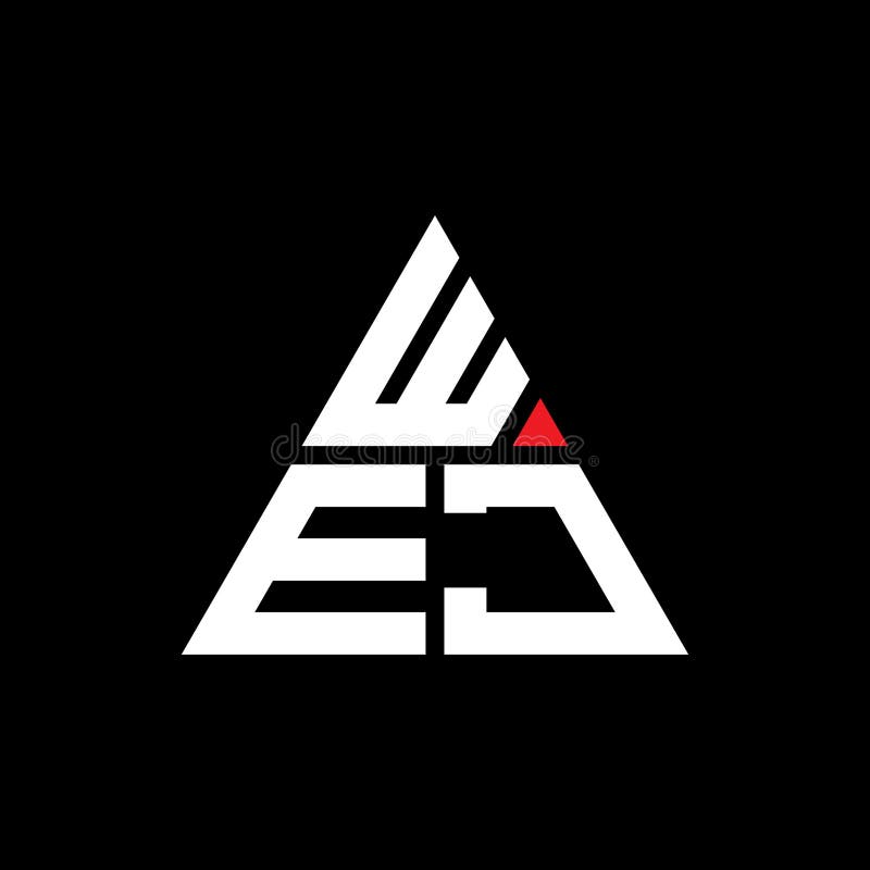 Wej trójkątny projekt logo z literowym kształtem. Monogram wej logo trójkąta. wej szablon logo wektora trójkąta z kolorem czerwony