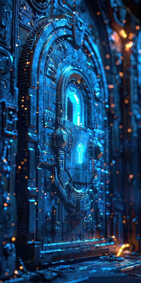 Wejście futurystycznego cybersklepu obraz stock