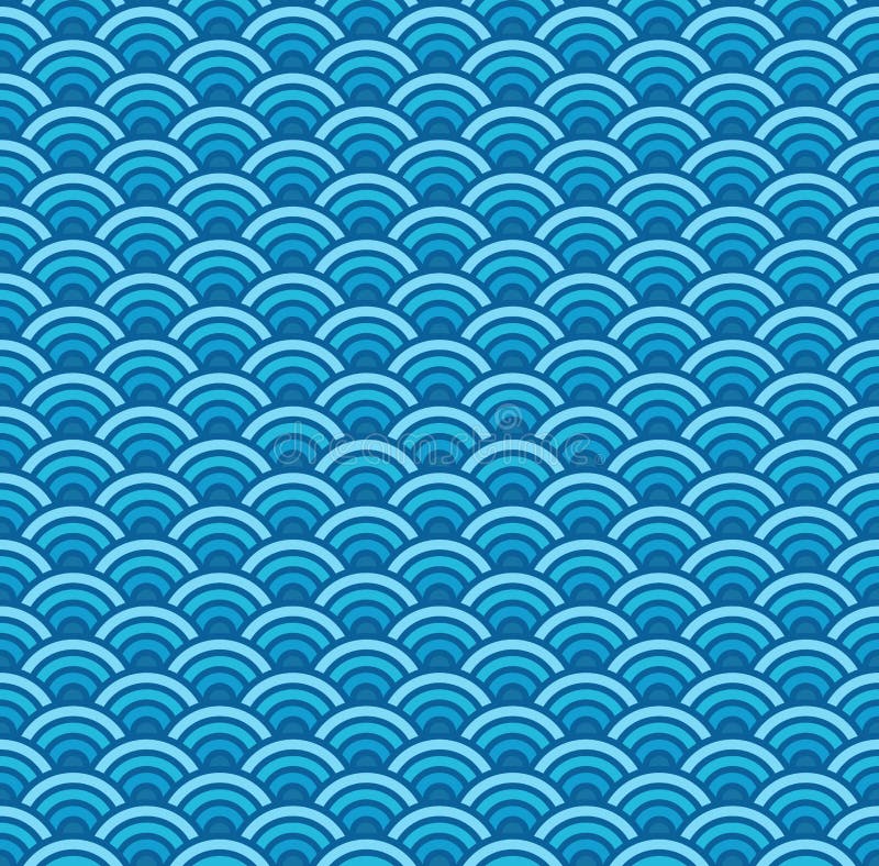 Wektor barwił geometrycznego bezszwowego wzór z dennymi fala ilustracja wektor
