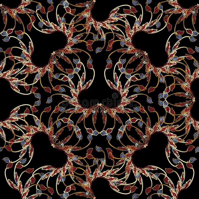 wektor bezszwowy kwiecisty wzoru Grunge broderii stylu kwiaty, royalty ilustracja wektor bezszwowy kwiecisty wzoru Grunge broderii stylu kwiaty, royalty ilustracja