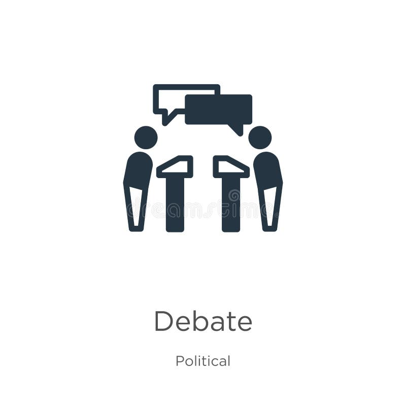 Debate icon vector. Trendy flat debate icon from political collection isolated on white background. Vector illustration can be used for web and mobile graphic design, logo, eps10. Debate icon vector. Trendy flat debate icon from political collection isolated on white background. Vector illustration can be used for web and mobile graphic design, logo, eps10