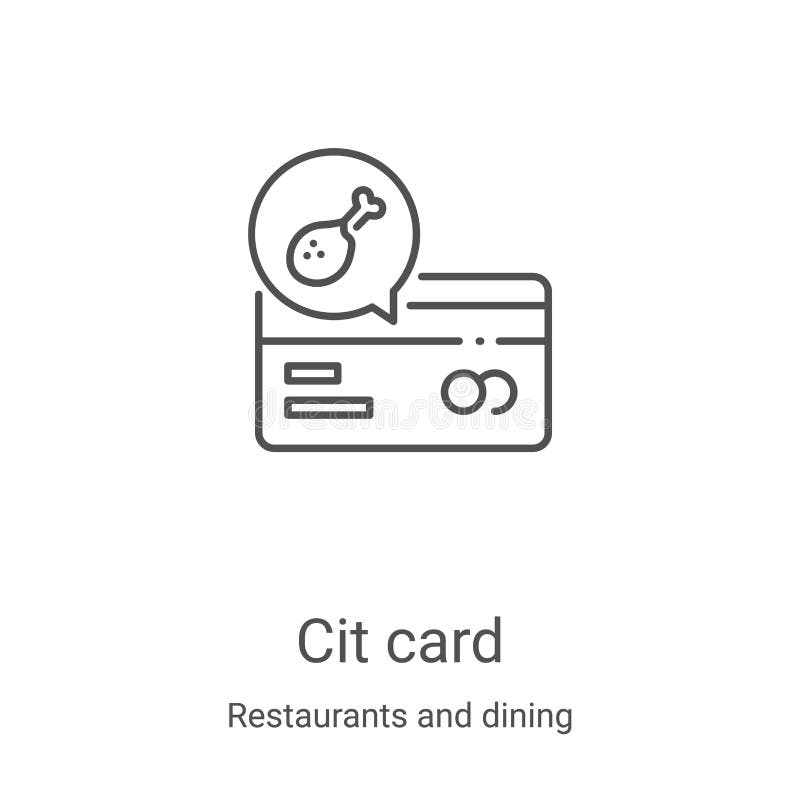 Wektor ikony karty kredytowej z restauracji i kolekcji posiłków Ilustracja wektora ikony konspektu cienkiej karty kredytowej Lini ilustracja wektor