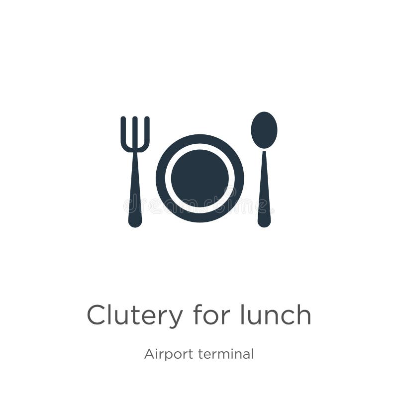 Wektor ikony klastra na lunch Klaster płaski trendu do ikony obiadu z kolekcji terminali na lotnisku izolowany na białym tle