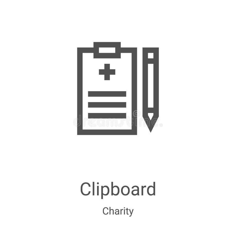 wektor ikony schowka z kolekcji charytatywnej Ilustracja wektorowa ikony konturu cienkiego schowka Symbol liniowy używany w sieci royalty ilustracja wektor ikony schowka z kolekcji charytatywnej Ilustracja wektorowa ikony konturu cienkiego schowka Symbol liniowy używany w sieci royalty ilustracja