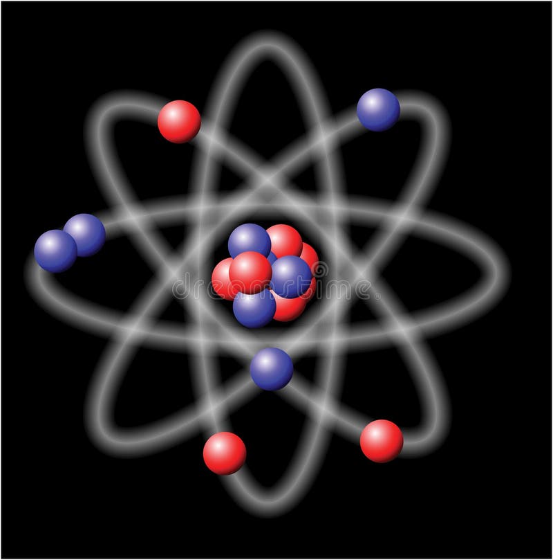 Atom - vector illustration on black background. Atom - vector illustration on black background