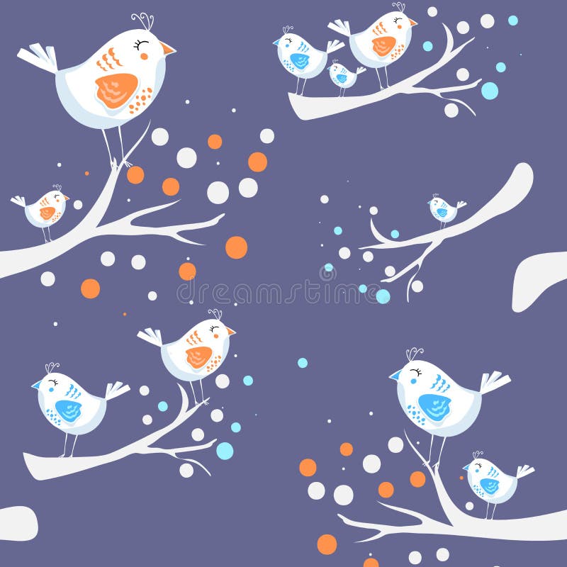wektor Kolorowego doodle ptasi bezszwowy wzór ilustracja wektor wektor Kolorowego doodle ptasi bezszwowy wzór ilustracja wektor