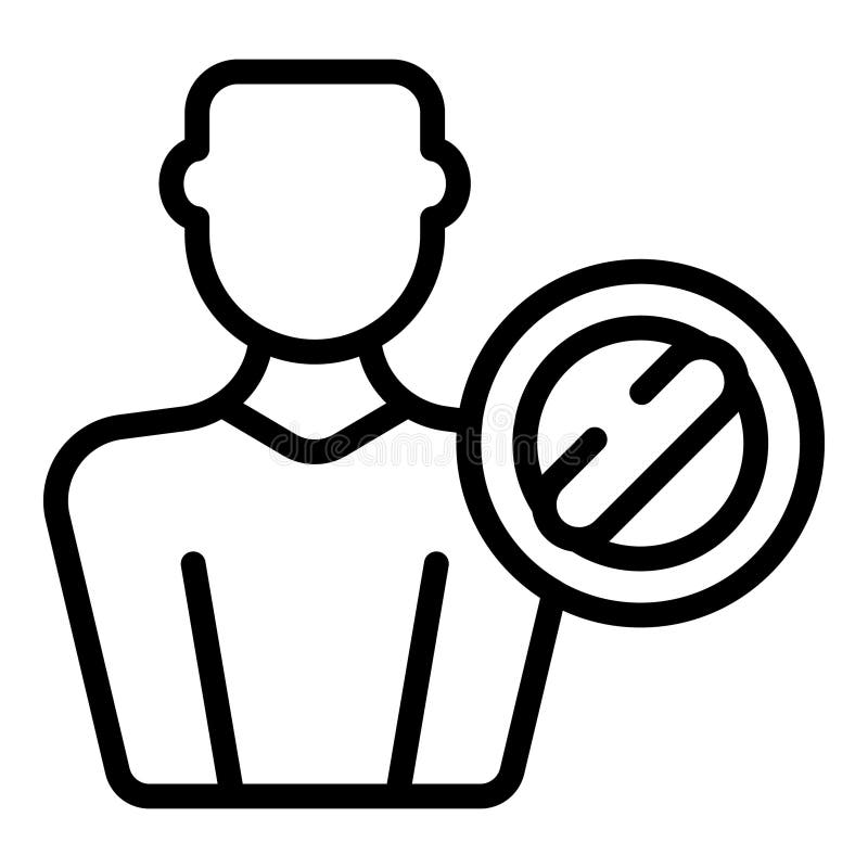 Wektor konspektu ikony blokady cyberdanych. fałszywe konto ilustracji