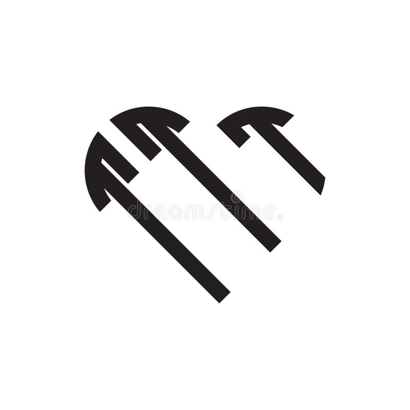 Wektor logo pierwszego, trzyliterowego konturu sercowego