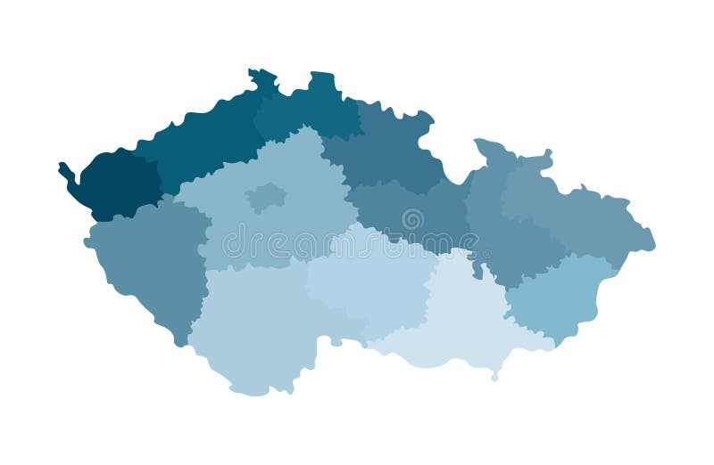 Wektor odizolowywał ilustrację uproszczona administracyjna mapa republika czech Kolorowe błękitne sylwetki ilustracja wektor Wektor odizolowywał ilustrację uproszczona administracyjna mapa republika czech Kolorowe błękitne sylwetki ilustracja wektor