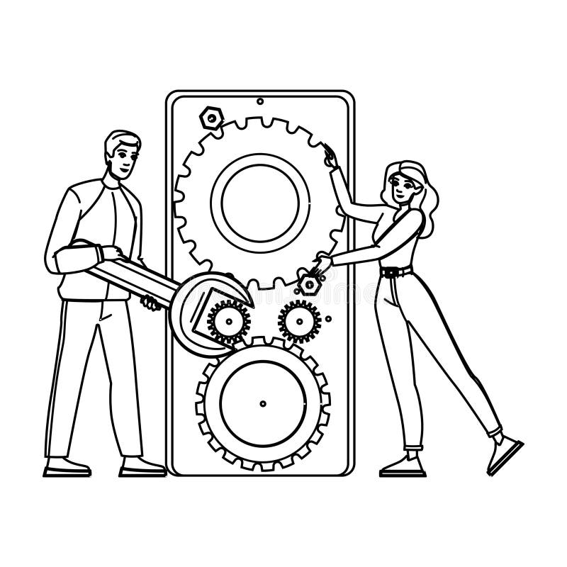 Wektor optymalizacji mobilnej przestrzeni ilustracji