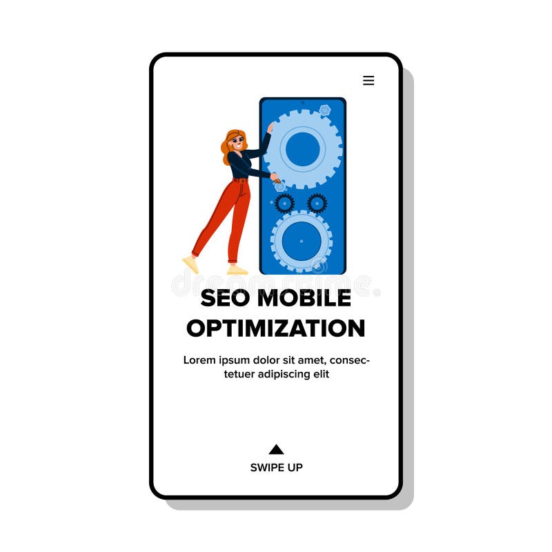 Wektor optymalizacji mobilnej seo wyszukiwania ilustracji