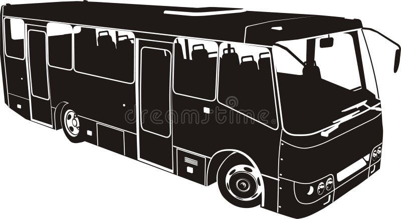 Wektor sylwetki autobusowy miasta ilustracji