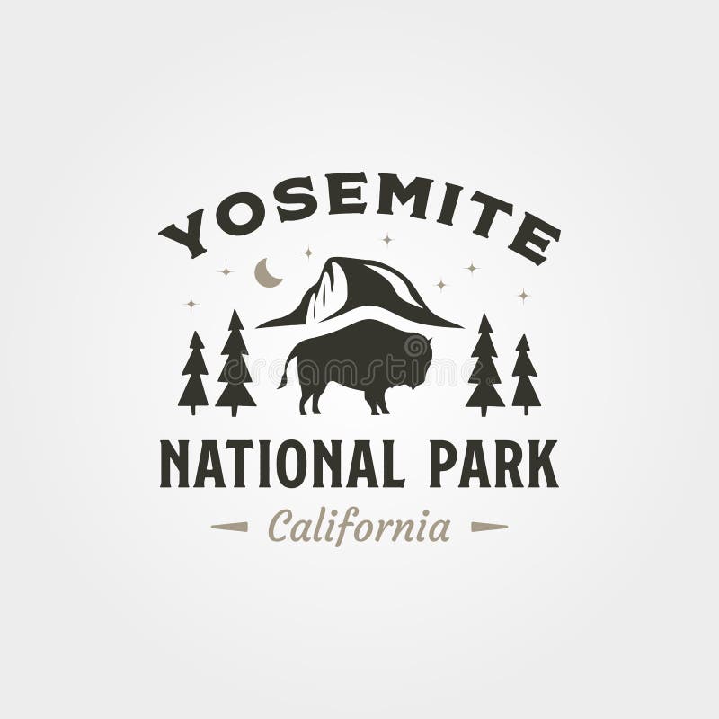 Wektor symbolu rocznika logo yosemite National park przykładowy projekt logo outdoor ilustracji