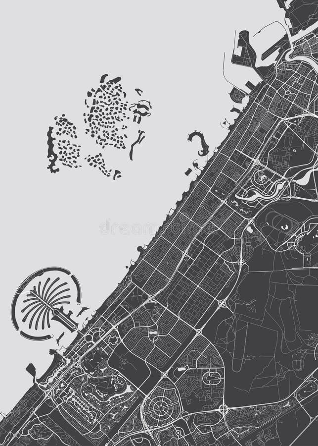 Wektor wyszczególniająca mapa Dubaj ilustracja wektor Wektor wyszczególniająca mapa Dubaj ilustracja wektor