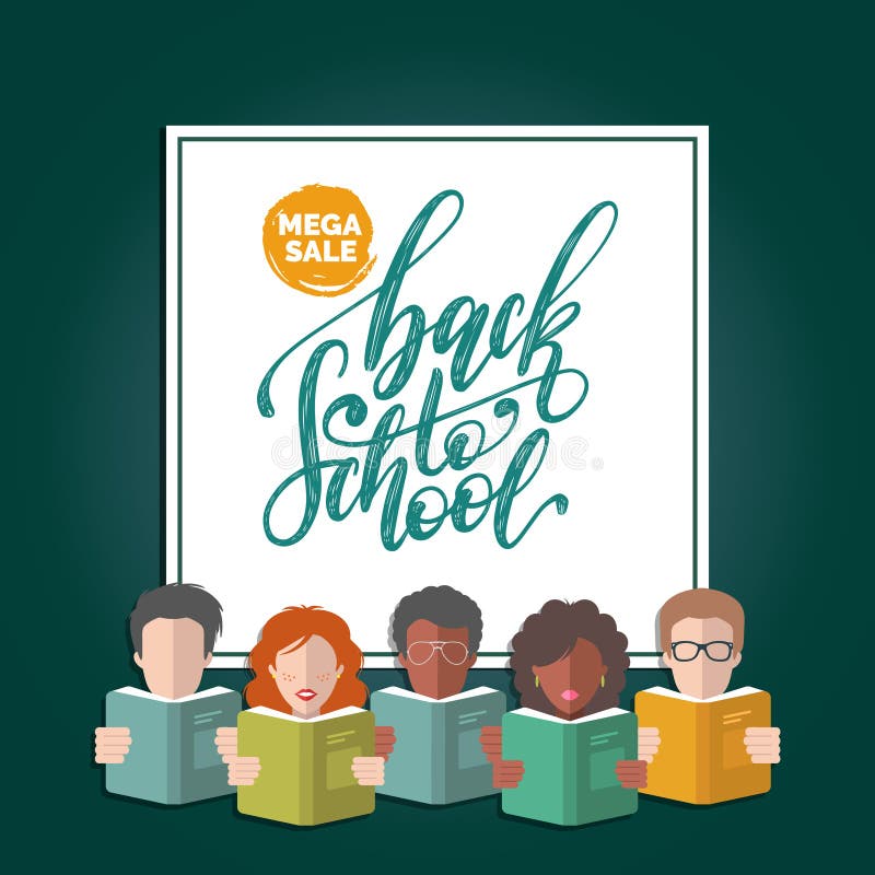 Wektor Z powrotem szkoły sprzedaży ręki literowanie w ramie z ilustracją w mieszkanie stylu Dziecko edukaci projekta pojęcie ilustracji Wektor Z powrotem szkoły sprzedaży ręki literowanie w ramie z ilustracją w mieszkanie stylu Dziecko edukaci projekta pojęcie ilustracji