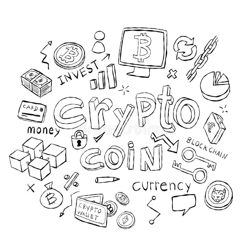 Wektor zestawu dokującego dla inwestycji kryptograficznych bitcoina ilustracji