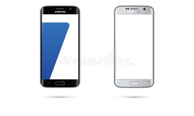 Wektorowa androidu Samsung galaktyki S7 krawędzi telefonu komórkowego dotyka ekranu ilustracja