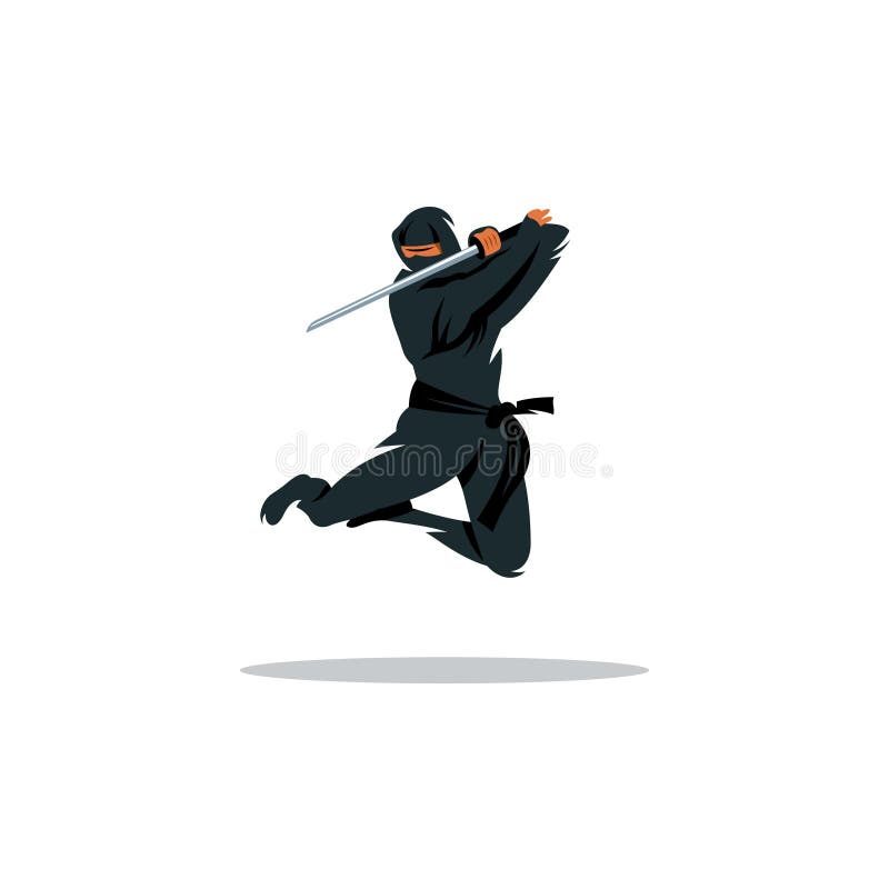 Wektorowa azjata Ninja kreskówki ilustracja Azja zabójcy wojownik ilustracji Wektorowa azjata Ninja kreskówki ilustracja Azja zabójcy wojownik ilustracji