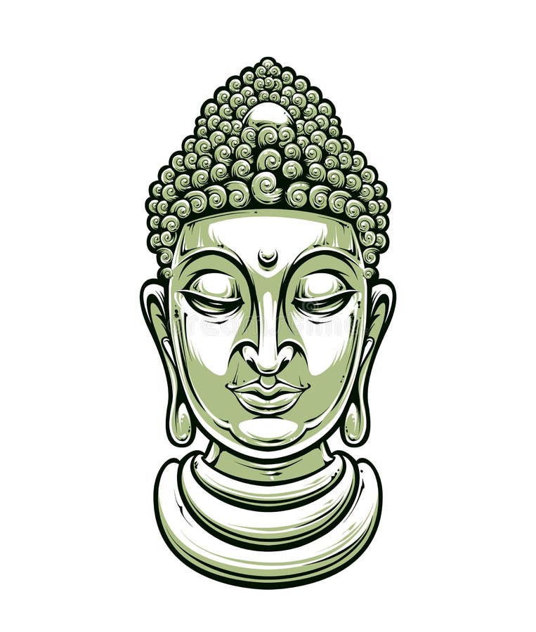 Wektorowa Buddha głowa ilustracji
