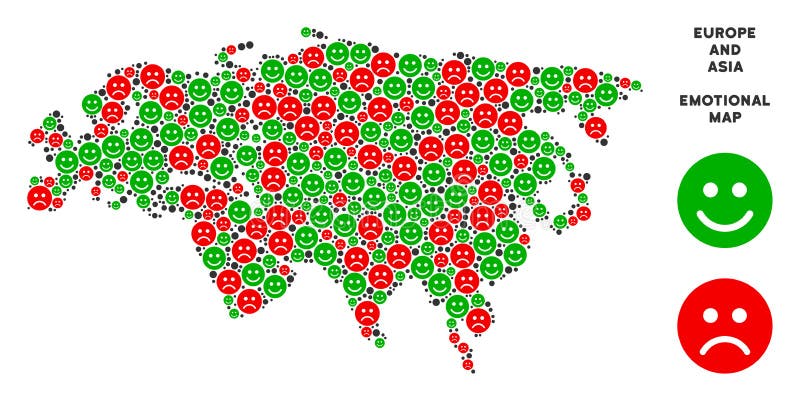 Wektorowa emocja Europa I Azja mapy skład Emojis royalty ilustracja Wektorowa emocja Europa I Azja mapy skład Emojis royalty ilustracja