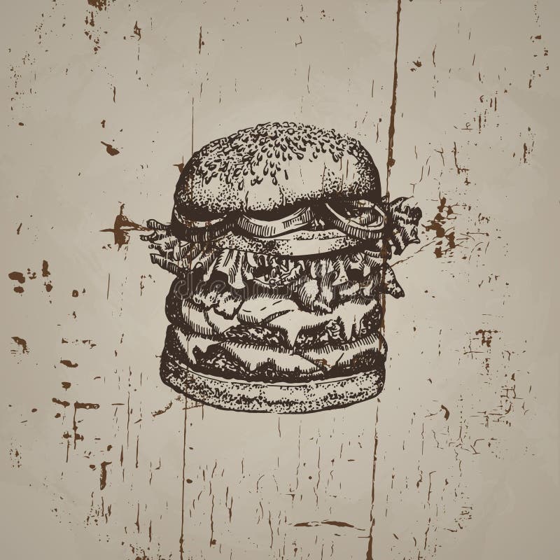 Wektorowa ilustracja duży hamburger royalty ilustracja Wektorowa ilustracja duży hamburger royalty ilustracja