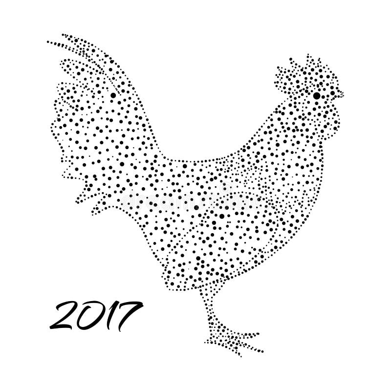 Wektorowa ilustracja kogut w gwiazdowym stylu sylwetka na białym tle - symbol 2017 ilustracji Wektorowa ilustracja kogut w gwiazdowym stylu sylwetka na białym tle - symbol 2017 ilustracji