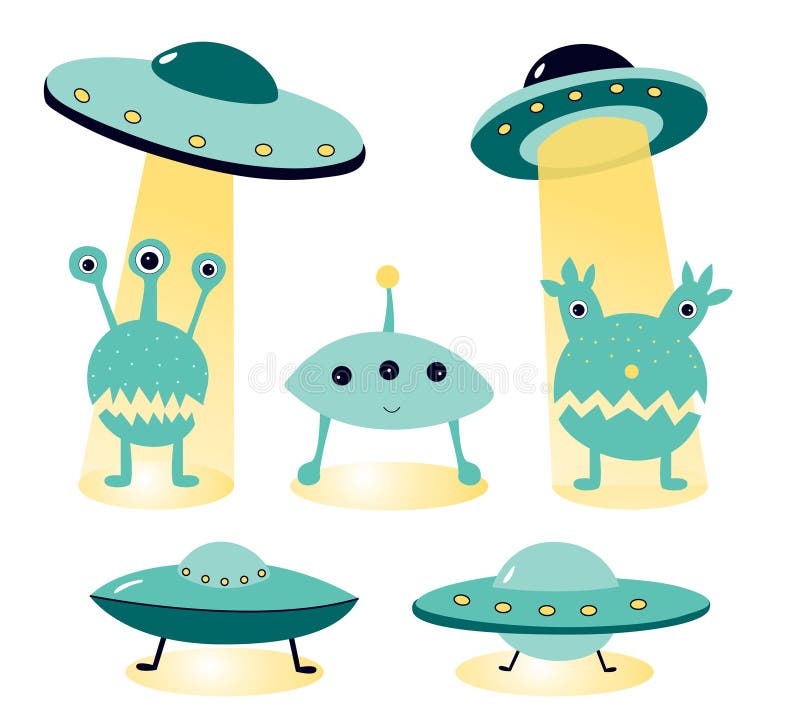 Wektorowa ilustracja na temacie ufology: ufo, obcy Obcych szturmowi plakaty ilustracja wektor
