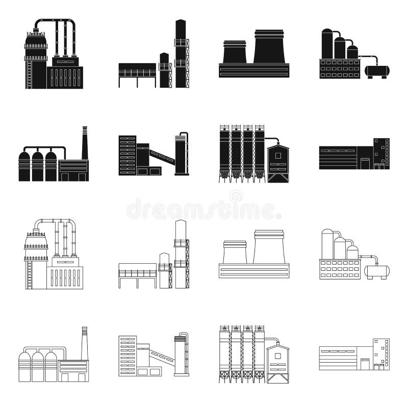Wektorowa ilustracja produkcji i struktury symbol Kolekcja produkcji i technologii zapasu wektor ilustracji Wektorowa ilustracja produkcji i struktury symbol Kolekcja produkcji i technologii zapasu wektor ilustracji